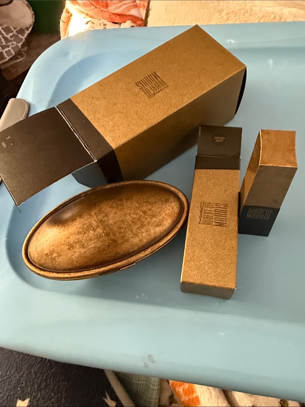 MAC Cosmetics Metallic Gold Blush Palette & Lipstick Set